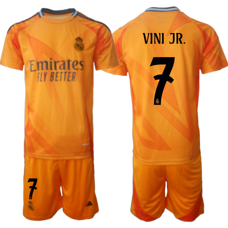 Men 2024-2025 Club Real Madrid away orange #7 Soccer Jersey1